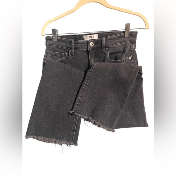 Pistola High Rise Straight Leg Jeans in Washed Black - Size 27 - Picture 7 of 9